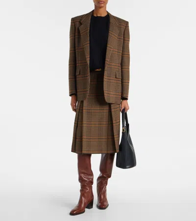 Saint Laurent Odeon Leather Over-the-knee Boots In Brown