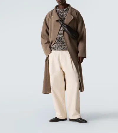 Lemaire Wool-blend Melange Sweater In Black