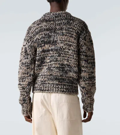 Lemaire Wool-blend Melange Sweater In Black