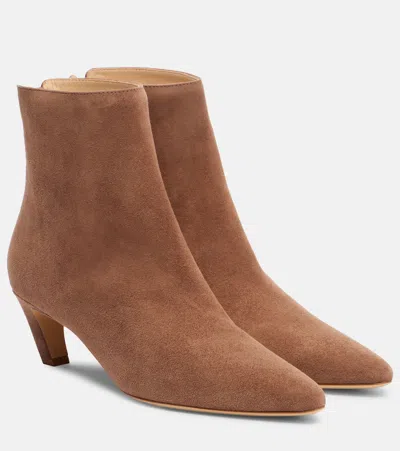 Gabriela Hearst Clayton Ankle Boot In Dark Camel Suede In Brown