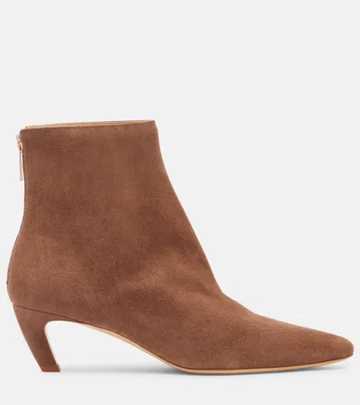 Gabriela Hearst Clayton Ankle Boot In Dark Camel Suede In Brown