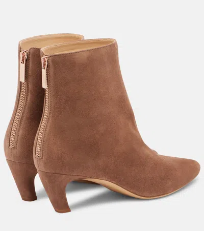 Gabriela Hearst Clayton Ankle Boot In Dark Camel Suede In Brown