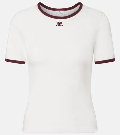 Courrèges Logo Cotton T-shirt In White