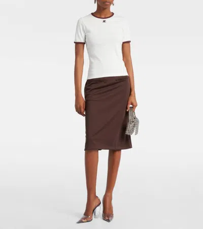 Courrèges Logo Cotton T-shirt In White