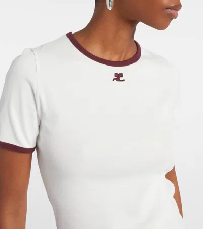 Courrèges Logo Cotton T-shirt In White