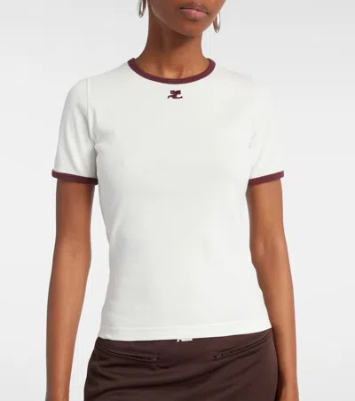Courrèges Logo Cotton T-shirt In White