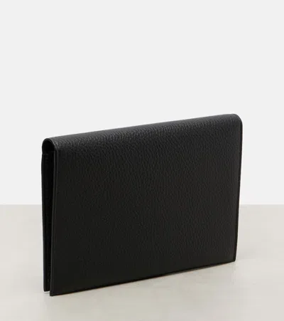 The Row Leather Pouch In Black