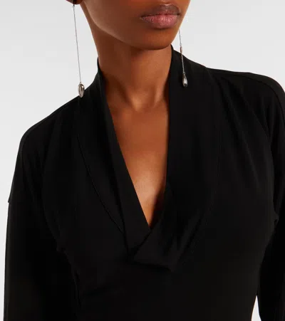 Lemaire Draped Crepe Jersey Maxi Dress In Black