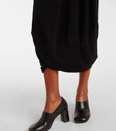 Lemaire Draped Crepe Jersey Maxi Dress In Black