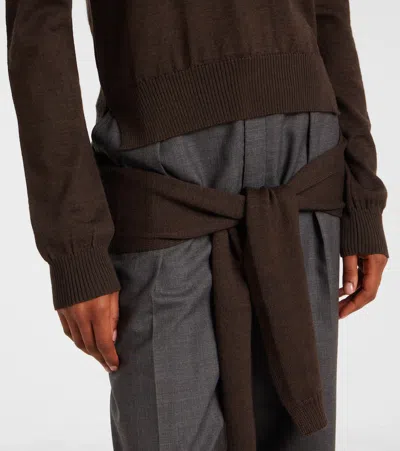 Lemaire Trompe L'oeil Wool-blend Sweater In Brown