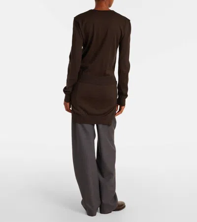 Lemaire Trompe L'oeil Wool-blend Sweater In Brown