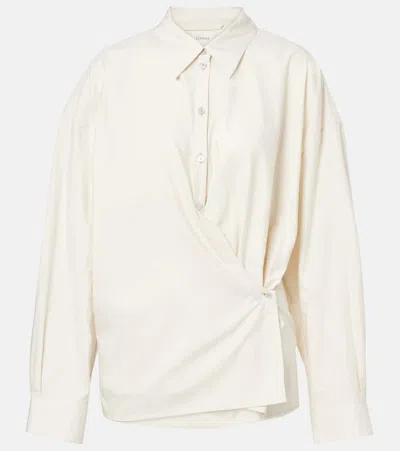 Lemaire Gather Detailed Buttoned Shirt In Neutral