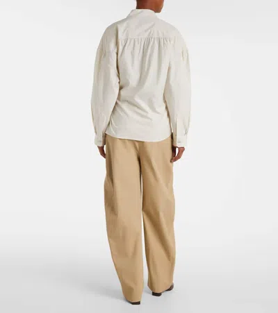 Lemaire Gather Detailed Buttoned Shirt In Neutral