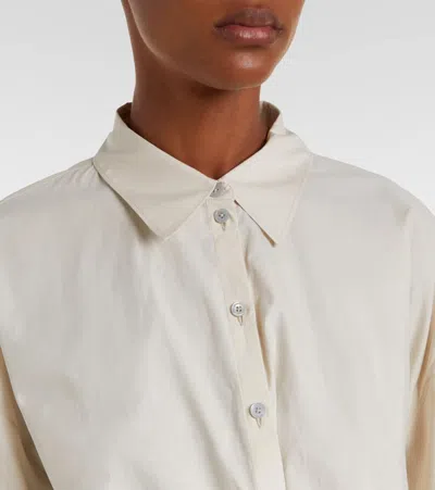 Lemaire Gather Detailed Buttoned Shirt In Neutral