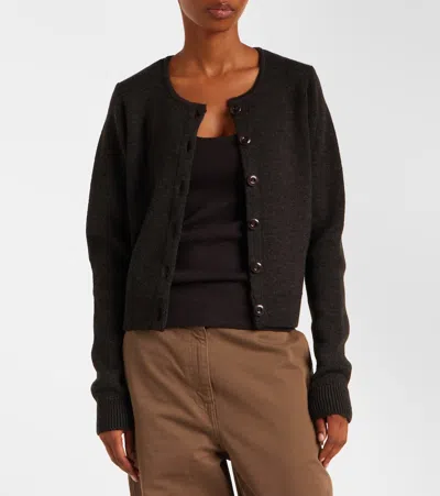 Lemaire Crew Neck Knitwear Long Sleeve Ribbed Style In Brown