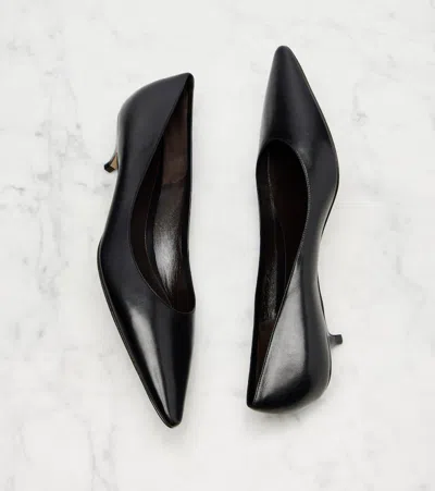 The Row Liisa Distressed Kitten-heel Pumps In Black