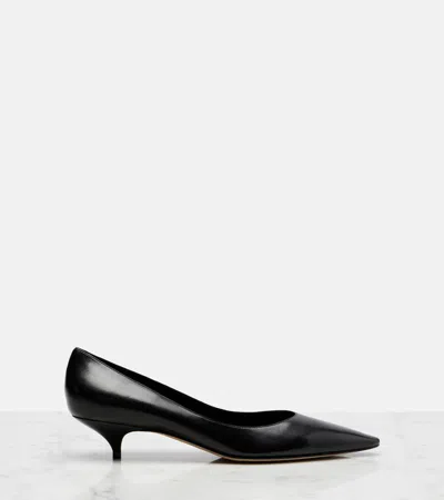 The Row Liisa Distressed Kitten-heel Pumps In Black