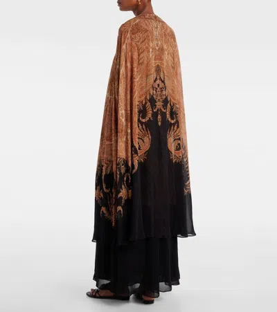 Zimmermann Hypnotic Cape Maxi Dress In Black