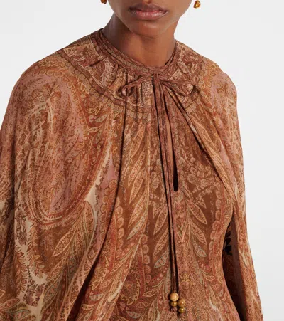 Zimmermann Hypnotic Cape Maxi Dress In Black