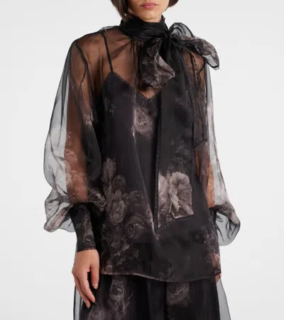 Zimmermann Blusa Hypnotic In Organza Stampata Donna In Black