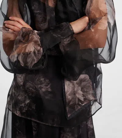 Zimmermann Blusa Hypnotic In Organza Stampata Donna In Black