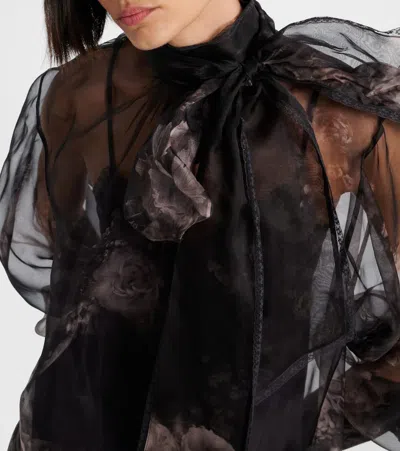 Zimmermann Blusa Hypnotic In Organza Stampata Donna In Black