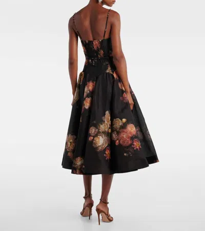 Zimmermann Hypnotic Embellished Belted Cutout Linen And Silk-blend Midi Dress In Multi