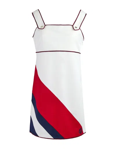 Gucci White Polyester And Cotton Short Dress In White