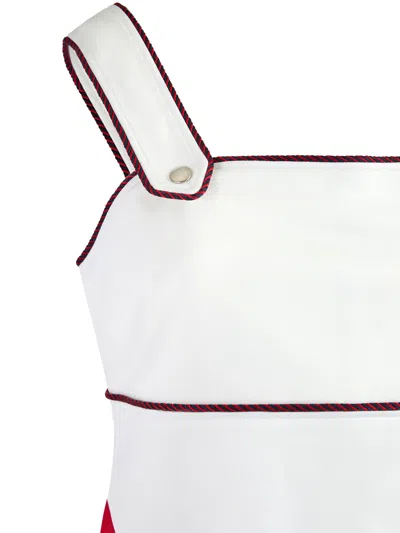 Gucci White Polyester And Cotton Short Dress In White