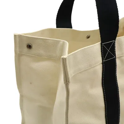 Pre-owned Hermes Bora Bora Black Natural White Yellow Canvas Tote Bag ()