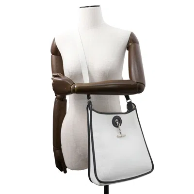 Pre-owned Hermes Vespa Black White Taurillon Clemence Leather Shoulder Bag ()