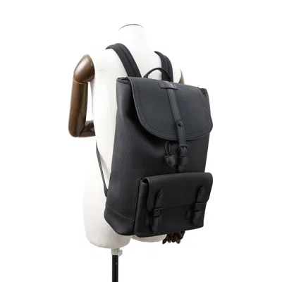 Pre-owned Louis Vuitton Black Noir Leather Backpack ()