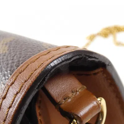 Pre-owned Louis Vuitton Marron Coated Canvas Chain/shoulder Wallet () In Brown