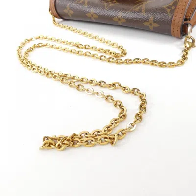 Pre-owned Louis Vuitton Marron Coated Canvas Chain/shoulder Wallet () In Brown