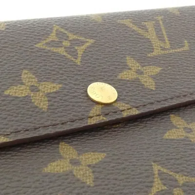 Pre-owned Louis Vuitton Marron Coated Canvas Long Wallet (bi-fold) () In Brown