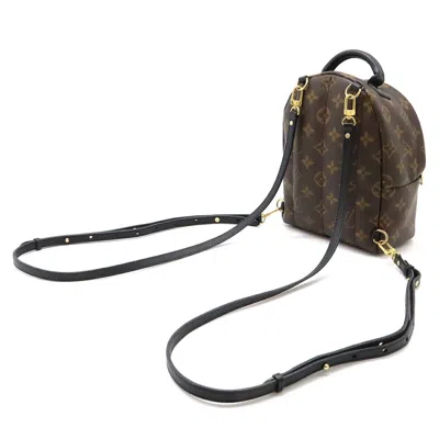 Pre-owned Louis Vuitton Monogram Black Brown Monogram Leather Backpack ()