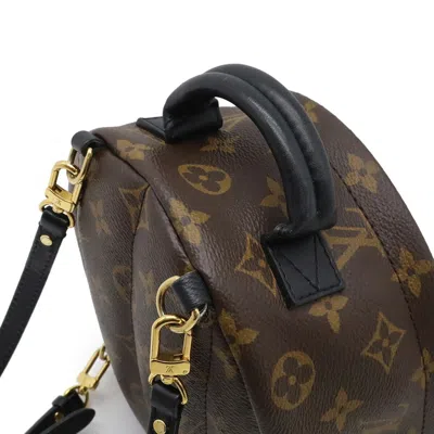 Pre-owned Louis Vuitton Monogram Black Brown Monogram Leather Backpack ()
