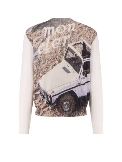 Moncler Genius 3 Moncler Mercedes-benz Designed By Nigoldeneye Cotton Sweater In White