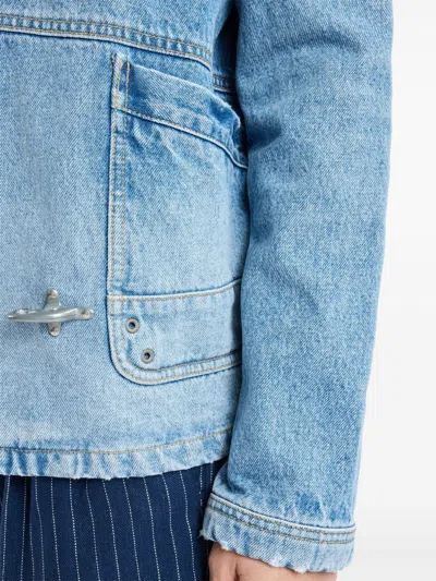 Fay Denim Jacket With Oversized Collar In Blue
