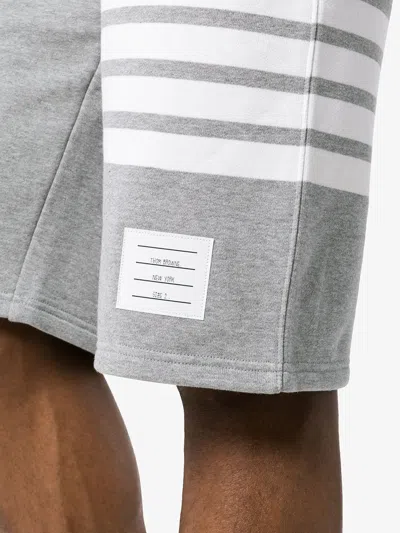 Thom Browne Light Gray Loopback Cotton Sweatshorts In Gray