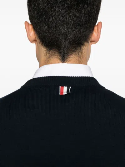 Thom Browne 4-bar Cotton Jumper In Black