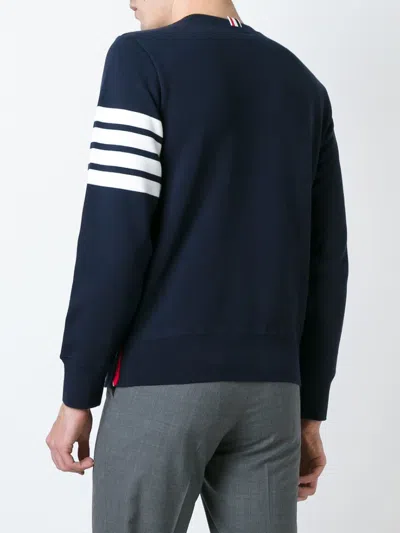 Thom Browne 4bar Cotton Sweatshirt In Blue