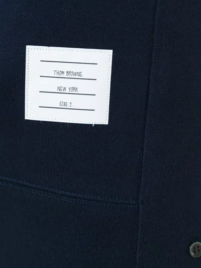 Thom Browne 4bar Cotton Sweatshirt In Blue