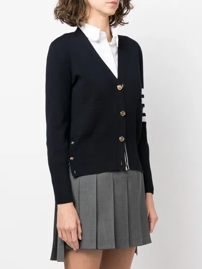 Thom Browne Cardigan Con Scollo A V In Black