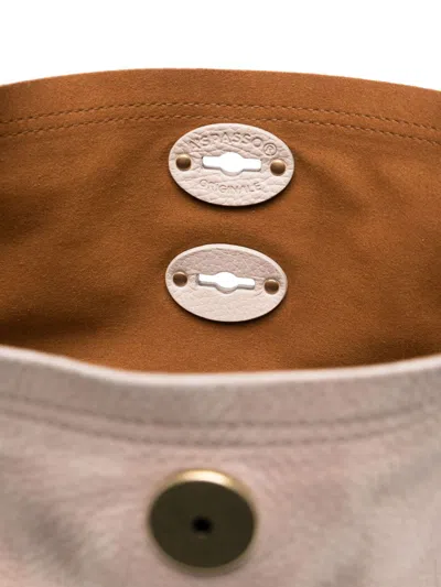Zanellato Jones Suede Leather Handbag With Top Handles In Neutral