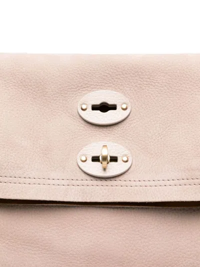 Zanellato Jones Suede Leather Handbag With Top Handles In Neutral