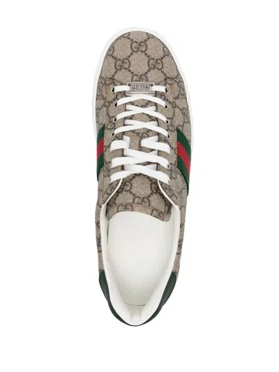 Gucci Ace Monogram Canvas Low-top Sneakers