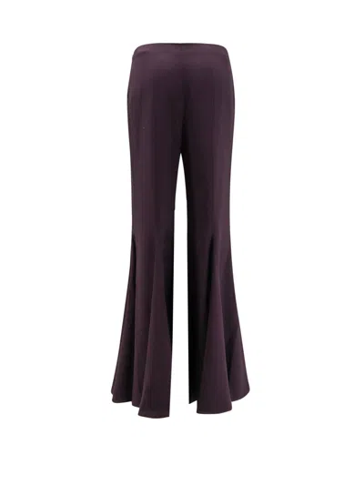 Chloé Acetate And Silk Trousers With Flared Bottom In Burgundy
