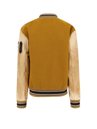 Golden Goose Journey Knitted Ribs Leather Slevess Bomber