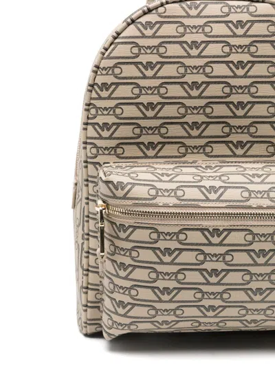 Emporio Armani Logo Print Backpack With Adjustable Straps